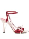Jimmy Choo 100mm Lula Bow-embellished Sandals In Red
