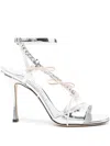 Jimmy Choo 100mm Lula Sandals In Silver
