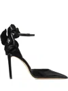 Jimmy Choo Marja 100 Pumps Decorative Bow Glossy In Black