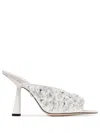 Jimmy Choo Maryanne Crystal-satin Mules In Weiss