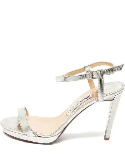 Pre-owned Jimmy Choo 100mm Metallic-leather Pumps