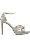 Jimmy Choo Rosie 100 Shimmering Suede Sandals In Neutral