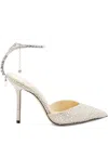 Jimmy Choo Embellished Pointed Toe Stiletto Heel Pumps In White