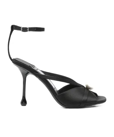 Jimmy Choo 100mm Siva Sandals In Black
