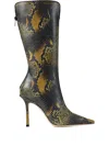 Jimmy Choo The Boot 100 Snake-effect Knee-high Boots In Animal Print
