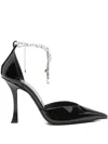 Jimmy Choo 100mm Stevie Crystal-embellished Pointed-toe Pumps In Black