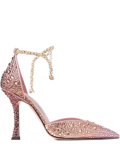 Jimmy Choo 100mm Stevie Crystal-embellished Pumps In Pink