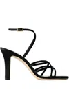 Jimmy Choo Archive Strappy 100 Satin Sandals In Black