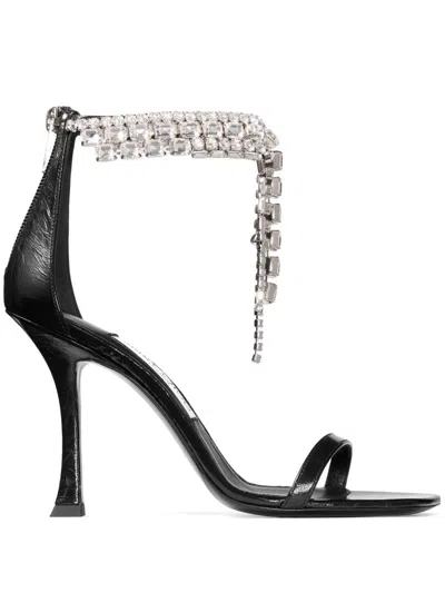 JIMMY CHOO 100MM VERITY SANDALS - WOMEN'S - CALF LEATHER/LAMB SKIN