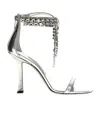 Jimmy Choo 'verity' Metallic Sandals With High Stiletto Heel In White