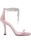 Jimmy Choo 100mm Verity Strass Satin Sandals In Pink