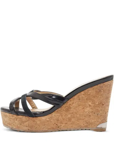 Pre-owned Jimmy Choo 100mm Wedge Sandals