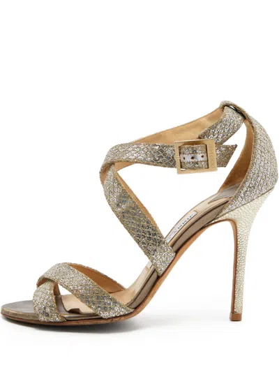 Pre-owned Jimmy Choo 105mm Diamond-pattern Sandals
