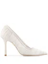 Jimmy Choo Stiletto Heel Pumps Square Toe In White