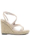 Jimmy Choo Ayla 85 Leather Espadrille Wedges