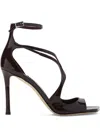 Jimmy Choo Azia95 Sandals With Squared Open Toe And Ankle Strap In Brown