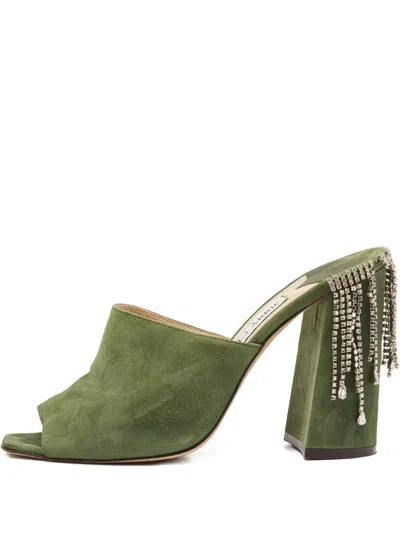 Pre-owned Jimmy Choo 110mm Crystal-embellished Heeled Mules