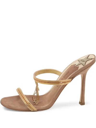 Pre-owned Jimmy Choo 110mm Fringe-detailed Sandals