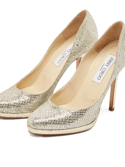 Pre-owned Jimmy Choo 110mm Glitter Pumps
