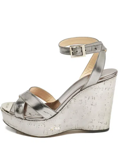 Pre-owned Jimmy Choo 1161027 Silver In Gray