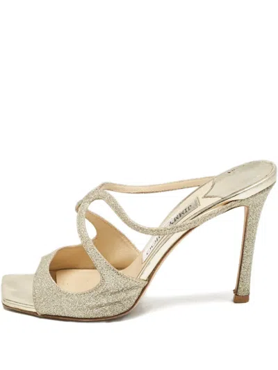 Pre-owned Jimmy Choo 1161730 Metallic In Neutral