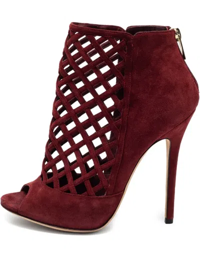 Pre-owned Jimmy Choo 120mm Cut-out Suede Boots