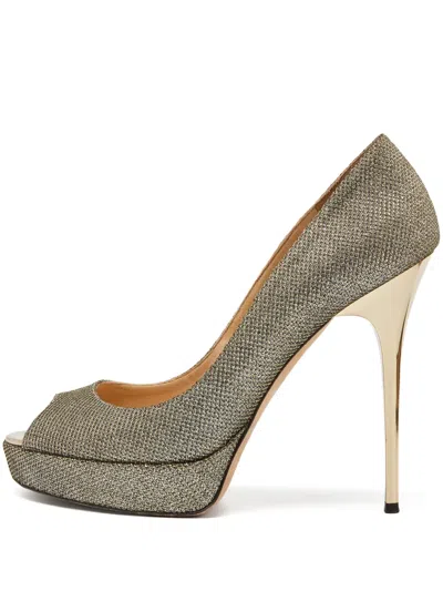 Pre-owned Jimmy Choo 120mm Glitter-embellished Heels