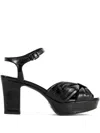 Jimmy Choo 120mm Knotted-detail Sandals In Black