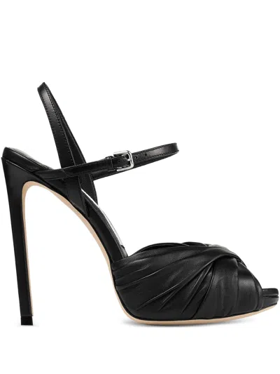 Jimmy Choo 120mm Leather Sandals In Black