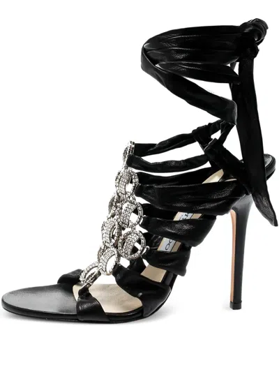 Pre-owned Jimmy Choo 120mm Marine Crystal-embellished Sandals