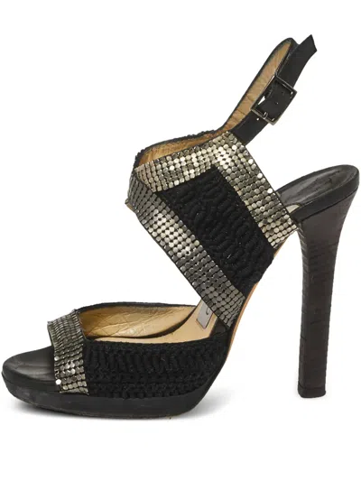 Pre-owned Jimmy Choo 120mm Mesh-detailed Sandals