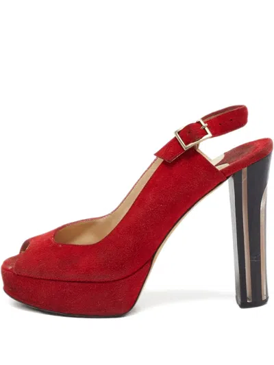 Pre-owned Jimmy Choo 120mm Platform Slingback Sandals