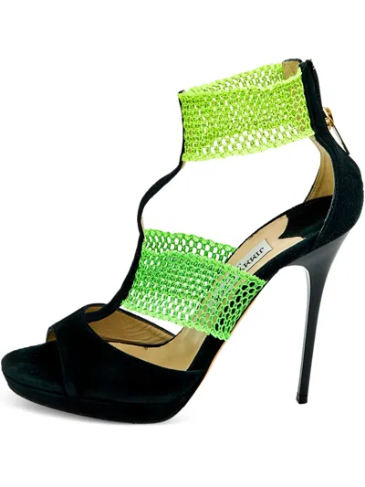Pre-owned Jimmy Choo 120mm Suede Panelled Sandals