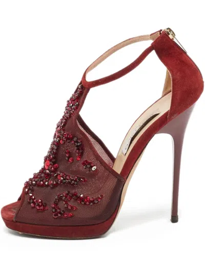 Pre-owned Jimmy Choo 125mm Beaded Heeled Sandals