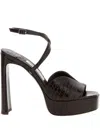 Jimmy Choo 125mm Crocodile-print Platform Sandals In Brown