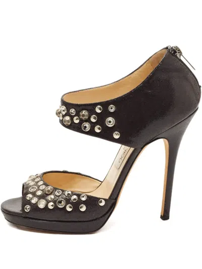 Pre-owned Jimmy Choo 125mm Stud-embellished Heeled Sandals In Black