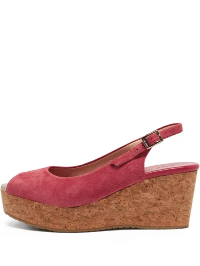 Pre-owned Jimmy Choo 125mm Suede Wedge Sandals