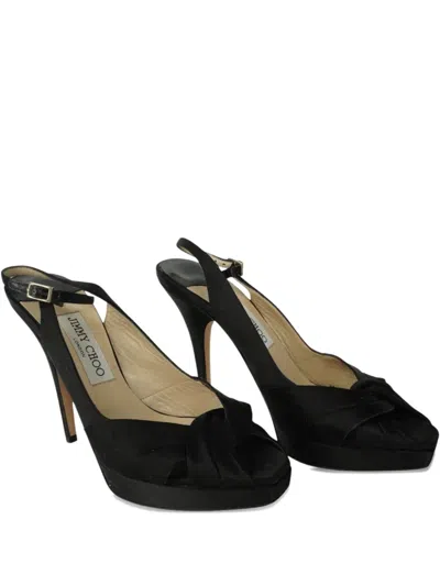 Pre-owned Jimmy Choo 130mm Knotted Sandals In Black
