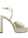 Jimmy Choo Karli 125 Buckled Platform Sandals In Gold