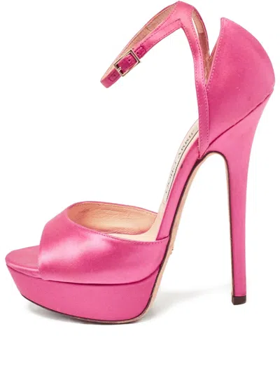 Pre-owned Jimmy Choo 150mm Satin Sandals