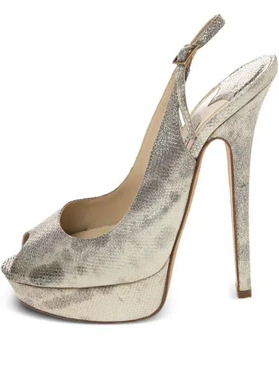 Pre-owned Jimmy Choo 155mm Metallic Sandals