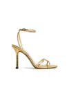 Jimmy Choo 1998 Leo 100 Gold Leather Sandals In Gold
