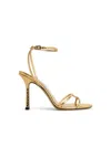 Jimmy Choo 1998 Leo 100 Gold Leather Sandals In Gold