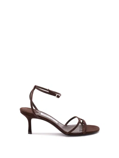 Jimmy Choo 1998 Leo Suede Ankle-strap Sandals In Brown
