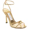 Jimmy Choo 1998 Leo Ankle Strap Sandal In Gold