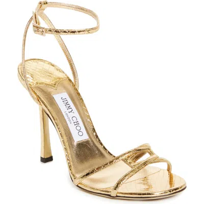 Jimmy Choo 1998 Leo Ankle Strap Sandal In Gold