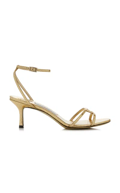 Jimmy Choo 1998 Leo Leather Sandals In Gold