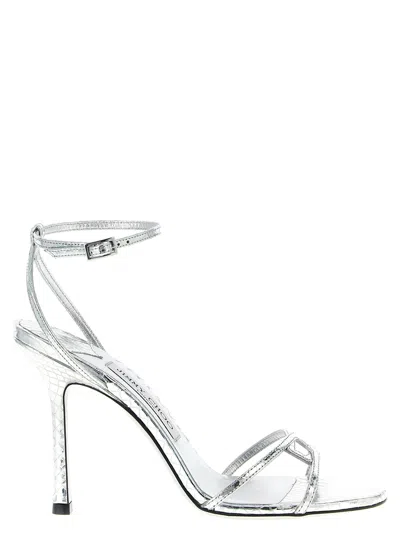 JIMMY CHOO 1998 LEO SANDALS SILVER