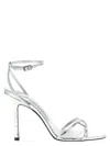 Jimmy Choo 1998 Leo Sandals Silver In White