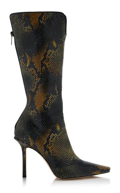 Jimmy Choo 2000 Python-effect Leather Knee Boots